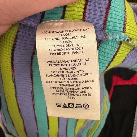 Anthropologie Ribbed Racer Striped Tank Top Sleeveless Printed XL Boho Sporty - Picture 10 of 12